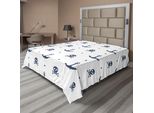 Abakuhaus Lenzuolo Con Ancore, Ancore E Teschi, Ossa Incrociate, Pirati, Horror, Paura, Marinaio, Illustrazioni Artistiche, Lenzuolo Morbido E Confortevole Per Un Letto Decorativo, 1 Pezzo, 260 Cm X 228 Cm, Blu Navy