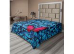 Abakuhaus Lenzuolo Con Farfalle, Farfalle Colorate, Insetti Tropicali, Collezione Di Lepidotteri Stampati, Lenzuolo Morbido E Confortevole Per Un Letto Decorativo, 1 Pezzo, 260 Cm X 228 Cm, Rosa, Blu, Marrone