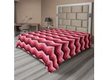 Abakuhaus Lenzuolo Angolare, Motivo Decorativo Zig Zag Colorato, Simmetria Moderna, Tema Femminile, Lenzuolo Superiore Morbido E Confortevole Per Un Letto Decorativo, 1 Pezzo, 275 Cm X 260 Cm, Bordeaux Rubino Corallo