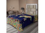 Abakuhaus Lenzuolo Fernweh, Mosaici Fernweh Colori Vivaci Poligonali Poligoni, Lenzuolo Morbido E Confortevole Per Un Letto Decorativo 1 Pezzo 260 Cm X 168 Cm, Blu Scuro Giallo Blu