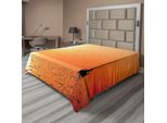 Abakuhaus Lenzuolo A Vela, Yacht Solitario Al Tramonto, Regata Velica, Squadra Vincitrice, Lenzuolo Morbido E Confortevole Per Un Letto Decorativo, 1 Pezzo, 260 Cm X 228 Cm, Arancione Giallo