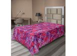 Abakuhaus Lenzuolo Con Fiori, Motivo Floreale Piante Da Giardino, Grafica Aromatica Con Fiori Vari, Lenzuolo Morbido E Confortevole Per Un Letto Decorativo 1 Pezzo 260 Cm X 168 Cm, Rosso Viola Lavanda