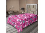 Abakuhaus Lenzuolo Da Letto Femminile, Scritta Cutie Con Motivo A Corona E Illustrazione Con Silhouette Di Fiori, Lenzuolo Superiore Morbido E Confortevole Per Un Letto Decorativo 1 Pezzo 260 Cm X 168 Cm, Colore Fucsia