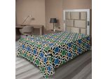 Abakuhaus Lenzuolo Marocchino, Motivo Geometrico Esagonale Stelle Stile Asiatico Antico Stile Orientale Zellige, Lenzuolo Morbido E Confortevole Per Un Letto Decorativo 1 Pezzo 190 Cm X 100 Cm, Verde Blu Nero