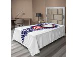 Abakuhaus Lenzuolo Sportivo, Bandiera A Stelle E Strisce Fuochi D'artificio Patriottici Baseball Festa Bandiere Grafica, Lenzuolo Morbido E Confortevole Per Un Letto Decorativo 1 Pezzo 260 Cm X 168 Cm, Bianco Viola Rosso