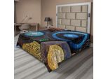 Abakuhaus Lenzuolo Marocchino, Artigianato Sul Mercato In Marocco Tradizione Antica Luoghi Turistici, Lenzuolo Morbido E Confortevole Per Un Letto Decorativo 1 Pezzo 244 Cm X 205 Cm, Multicolore