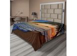 Abakuhaus Lenzuolo Hawaiano, Pacific Sunrise Presso Lanikai Strant Hawaii Cielo Colorato Scena Dell'oceano Increspato, Lenzuolo Morbido E Confortevole Per Un Letto Decorativo 1 Pezzo 260 Cm X 228 Cm, Marrone Blu