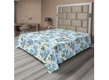 Abakuhaus Lenzuolo Con Fiori, Ortensie Sfondo Morbido Matrimonio Sposa Design Artistico, Lenzuolo Morbido E Confortevole Per Un Letto Decorativo 1 Pezzo 244 Cm X 205 Cm, Verde Reseda Azzurro