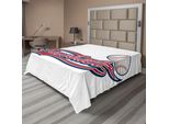 Abakuhaus Lenzuolo Sportivo, Palla Da Baseball Passatempo Sportivo Sport Nazionale Intrattenimento Sportivo, Lenzuolo Morbido E Confortevole Per Un Letto Decorativo 1 Pezzo 244 Cm X 205 Cm, Blu Notte Bianco Rosso