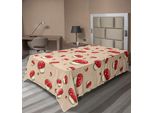 Abakuhaus Lenzuolo Con Funghi, Illustrazione Di Funghi Velenosi Amanita, Foresta Estiva Sporca, Clip Art, Lenzuolo Morbido E Confortevole Per Un Letto Decorativo, 1 Pezzo, 190 Cm X 100 Cm, Avorio Rosso Marrone Chiaro