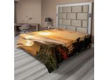 Abakuhaus Lenzuolo Hawaiano, Caldo Tramonto Tropicale Sulla Sabbia Di Kaanapali A Maui, Hawaii, Lenzuolo Morbido E Confortevole Per Un Letto Decorativo, 1 Pezzo, 266 Cm X 260 Cm, Arancione, Verde, Rosa