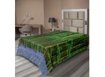 Abakuhaus Lenzuolo Wald, Sole Primaverile In Una Destinazione Da Sogno Per Le Vacanze Estive Nel Bosco Di Campanule, Morbido E Confortevole Lenzuolo Superiore Per Un Letto Decorativo 1 Pezzo 260 Cm X 168 Cm, Verde Lavanda