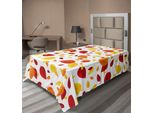 Abakuhaus Lenzuolo, Foglie Autunnali Colorate Su Sfondo Bianco, Design Stagionale, Grafica Moderna, Lenzuolo Morbido E Confortevole Per Un Letto Decorativo, 1 Pezzo, 260 Cm X 168 Cm, Rosso, Arancione, Giallo