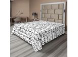 Abakuhaus Lenzuolo Musicale, Arte Astratta, Motivo Musicale Professionale Con Note E Chiave Musicale, Lenzuolo Morbido E Confortevole Per Un Letto Decorativo, 1 Pezzo, 275 Cm X 260 Cm, Bianco E Nero