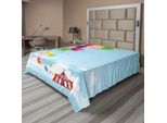 Abakuhaus Lenzuolo Da Letto Circo, Tenda Da Circo E Palloncini Nuvole Orizzonte Skyline Fantasia Festa Divertimento Intrattenimento, Lenzuolo Morbido E Confortevole Per Un Letto Decorativo 1 Pezzo 275 Cm X 260 Cm, Multicolore
