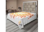 Abakuhaus Lenzuolo Astrologico, Segno Zodiacale Leone Su Sfondo Semplice Sun Mystic Lion King Tema Fai Da Te, Lenzuolo Morbido E Confortevole Per Un Letto Decorativo 1 Pezzo 275 Cm X 260 Cm, Arancione