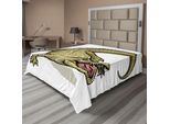 Abakuhaus Lenzuolo Reptil, Illustrazione Del Coccodrillo Selvatico Esotico Hungry Predator Aquatic Safari, Lenzuolo Morbido E Confortevole Per Un Letto Decorativo 1 Pezzo 260 Cm X 228 Cm, Bianco