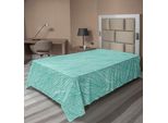 Abakuhaus Lenzuolo Teal, Design Astratto Con Motivo Floreale Ondulato, Stampa Grafica Monocolore, Lenzuolo Morbido E Confortevole Per Un Letto Decorativo, 1 Pezzo, 260 Cm X 168 Cm, Verde