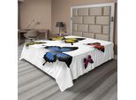 Abakuhaus Lenzuolo Con Farfalle, Vari Motivi Colorati Con Farfalle E Falene, Stampa Naturale, Lenzuolo Morbido E Confortevole Per Un Letto Decorativo, 1 Pezzo, 266 Cm X 260 Cm, Multicolore
