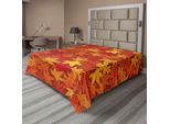 Abakuhaus Lenzuolo Arancione, Foglie D'acero Autunnali Colorate Nella Stagione Autunnale In Disegni Insoliti, Stampa Artistica Naturale, Lenzuolo Morbido E Confortevole Per Un Letto Decorativo, 1 Pezzo, 244 Cm X 205 Cm, Arancione Bruciato