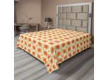 Abakuhaus Lenzuolo Geometrico, Forme Audaci Intrecciate, Design Vintage Minimalista Anni '70, Lenzuolo Morbido E Confortevole Per Un Letto Decorativo, 1 Pezzo, 244 Cm X 205 Cm, Arancione Crema