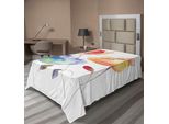 Abakuhaus Lenzuolo Con Fiori Acquerellati, Fiori Estivi In Stile Retrò Effetto Pittorico Natura È Arte Velare, Lenzuolo Morbido E Confortevole Per Un Letto Decorativo 1 Pezzo 190 Cm X 100 Cm, Arancione Blu Rosso