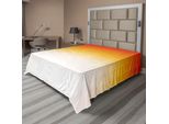 Abakuhaus Lenzuolo Geometrico, Forma Triangolare Geometrica Stile Retrò Moderno Con Stampa Digitale, Lenzuolo Morbido E Confortevole Per Un Letto Decorativo 1 Pezzo 244 Cm X 205 Cm, Arancione Crema Giallo