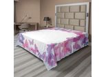 Abakuhaus Lenzuolo Con Farfalle, Sagome Di Farfalle All'ombra Della Collina, Disegno Magico, Lenzuolo Morbido E Confortevole Per Un Letto Decorativo, 1 Pezzo, 266 Cm X 260 Cm, Viola Grigio Grigio Rosa