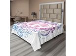 Abakuhaus Fantastico Lenzuolo, Classico Disegnato A Mano Vortice Libertà Cambiamento Speranza Ruolo Icona, Morbido E Confortevole Lenzuolo Superiore Per Un Letto Decorativo 1 Pezzo 260 Cm X 228 Cm, Bianco Blu Rosa