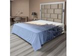 Abakuhaus Lenzuolo Paesaggistico, Lago Ghiacciato In Inverno, Fiume Tra Gli Alberi Sotto La Neve, Natura, Foresta Lenzuolo Morbido E Confortevole Per Un Letto Decorativo 1 Pezzo 244 Cm X 205 Cm, Bianco Verde