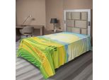 Abakuhaus Lenzuolo, Paesaggio Rurale Soleggiato Con Campi Ondulati In Autunno, Stampa Artistica A Colori, Lenzuolo Morbido E Confortevole Per Un Letto Decorativo, 1 Pezzo, 260 Cm X 168 Cm, Giallo Verde