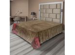 Abakuhaus Lenzuolo Vittoriano, Opera D'arte Con Cornice Ornamentale Con Rose, Stile Floreale Vintage Nostalgico, Lenzuolo Morbido E Confortevole Per Un Letto Decorativo, 1 Pezzo, 244 Cm X 205 Cm, Rosso-Marrone
