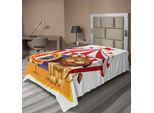 Abakuhaus Lenzuolo Da Letto Circus, Leone Accanto Al Fuoco Al Circo Old Fashion Kids Re Della Foresta Illustrazione, Morbido E Comodo Lenzuolo Superiore Per Un Letto Decorativo 1 Pezzo 260 Cm X 168 Cm, Multicolore