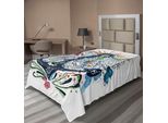 Abakuhaus Lenzuolo Con Ancora, Elaborata Ancora Di Nave Con Cuore E Sole E Design Estivo Marino Turistico, Morbido E Confortevole Lenzuolo Superiore Per Un Letto Decorativo 1 Pezzo 190 Cm X 100 Cm, Multicolore