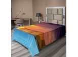 Abakuhaus Lenzuolo Ocean, Drammatico Tramonto Estivo Sul Lago Con Enorme Scogliera Colori Immagine Nuvolosa, Morbido E Confortevole Lenzuolo Superiore Per Un Letto Decorativo 1 Pezzo 190 Cm X 100 Cm, Giallo Viola Blu