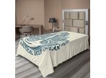 Abakuhaus Lenzuolo Anchor, Anchor Skilled Sailor Adventures Sotto Il Mare Motivo Nautico Stile Vintage, Lenzuolo Morbido E Confortevole Per Un Letto Decorativo 1 Pezzo 260 Cm X 168 Cm, Crema Blu