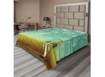 Abakuhaus Lenzuolo Musicale, Arte Moderna Tromba Strumenti Musicali Orchestra Grunge Parete Jazz Tema Foto Motivo, Lenzuolo Morbido E Confortevole Per Un Letto Decorativo 1 Pezzo 244 Cm X 205 Cm, Verde Marrone