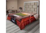 Abakuhaus Lenzuolo Naturale, Freschezza Naturale Impostazione Finestra Del Vagone Ferroviario Destinazione Di Viaggio, Lenzuolo Superiore Morbido E Confortevole Per Un Letto Decorativo 1 Pezzo 244 Cm X 205 Cm, Crema Verde Rosso
