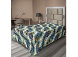 Abakuhaus Lenzuolo Peacock, Motivo Esotico Con Piume Di Pavone, Stile Vintage, Dettagli Decorativi, Morbido E Confortevole, Per Un Letto Decorativo, 1 Pezzo, 190 Cm X 100 Cm, Arancione, Verde, Blu