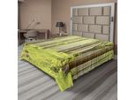 Abakuhaus Lenzuolo Wald, Misty Spring Beech Foresta Nelle Montagne Dell'europa Centrale Immagine Della Natura Selvaggia, Lenzuolo Morbido E Confortevole Per Un Letto Decorativo 1 Pezzo 266 Cm X 260 Cm, Beige Verde