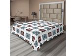 Abakuhaus Lenzuolo Batik, Linee Geometriche Quadrate, Motivi Tribali Aztechi Con Dettagli Etnici, Immagine Batik Popolare, Lenzuolo Morbido E Confortevole Per Un Letto Decorativo, 1 Pezzo, 244 Cm X 205 Cm, Multicolore