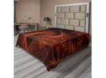 Abakuhaus Lenzuolo Arancione Bruciato, Immagine Frattale Digitale Con Motivi Floreali Che Cambiano E Si Muovono, Grafica, Lenzuolo Morbido E Confortevole Per Un Letto Decorativo, 1 Pezzo, 275 Cm X 260 Cm, Arancione