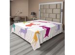 Abakuhaus Lenzuolo Con Corna Di Cervo, Collezione Silhouette Cervi Che Saltano, Corrono E Stanno In Piedi Natura Selvaggia, Lenzuolo Morbido E Confortevole Per Un Letto Decorativo 1 Pezzo 244 Cm X 205 Cm, Verde Acqua
