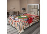 Abakuhaus Lenzuolo Da Baseball, Logo Retro Pop Art Con Stampa A Strisce, Mazza E Palla Da Baseball, Lenzuolo Morbido E Confortevole Per Un Letto Decorativo, 1 Pezzo, 190 Cm X 100 Cm, Multicolore