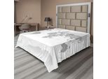 Abakuhaus Lenzuolo Grigio, Mappa Politica Dettagliata Del Mondo Con Tutti I Paesi, Lenzuolo Superiore Morbido E Confortevole Per Un Letto Decorativo 1 Pezzo 275 Cm X 260 Cm, Grigio Bianco