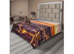 Abakuhaus Vista Della Città Lenzuolo, Panorama Urbano Lisbona Portogallo Tradizionale Città Marittima Cielo Tramonto Immagine Serale, Morbido E Confortevole Lenzuolo Superiore Per Un Letto Decorativo 1 Pezzo 260 Cm X 228 Cm, Marrone