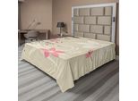 Abakuhaus Lenzuolo Libellula, Sfondo Floreale Con Libellule Intrecciate, Stampa Floreale Vintage Con Boccioli, Lenzuolo Morbido E Confortevole Per Un Letto Decorativo, 1 Pezzo 260 Cm X 228 Cm, Marrone Chiaro