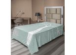 Abakuhaus Lenzuolo Magico, Motivo Magico Con Stelle E Luna, Illustrazione Stilizzata, Lenzuolo Morbido E Confortevole Per Un Letto Decorativo 1 Pezzo 260 Cm X 168 Cm, Verde Mandorla Bianco