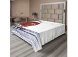 Abakuhaus Sketch Lenzuolo, Veliero, Disegno Marino, Tema Marino, Morbido E Confortevole Lenzuolo Superiore Per Un Letto Decorativo 1 Pezzo 260 Cm X 228 Cm, Viola Scuro Nero Rubino