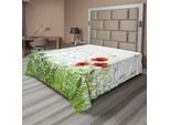Abakuhaus Lenzuolo Libelle, Illustrazione Prato Campo Un Singolo Fleur De Lis Su Sfondo Grunge Distressed, Lenzuolo Morbido E Confortevole Per Un Letto Decorativo 1 Pezzo 266 Cm X 260 Cm, Verde Rosso